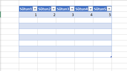 Excel'de Tablo Oluşturma Nasıl Yapılır ?