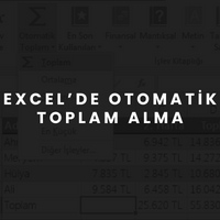 Excel'de Otomatik Toplam Nasıl Alınır